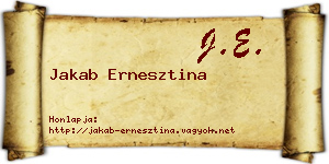 Jakab Ernesztina névjegykártya
